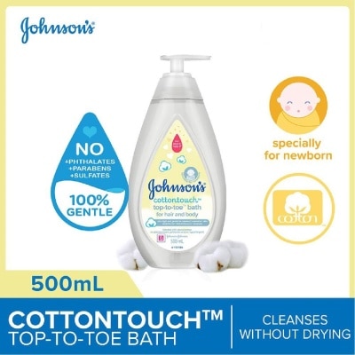 JOHNSON'S BABY Baby Cottontouch Top To Toe Bath Blended With Natural Cotton (Specially For Newborn) 500ml