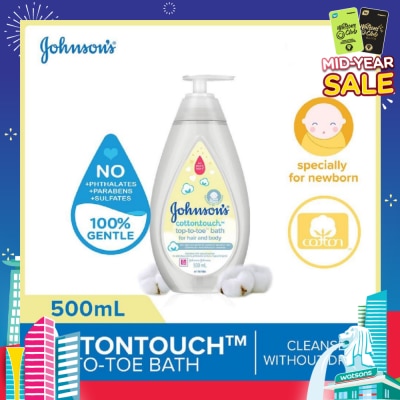 JOHNSON'S Baby Baby Cottontouch Top To Toe Bath Blended With Natural Cotton (Specially For Newborn) 500ml