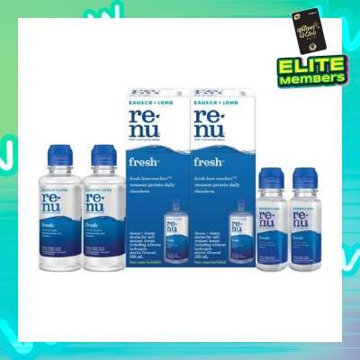 BAUSCH + LOMB Renu Fresh Multi-Purpose Solution 355ml Twin Packset Free 120ml x 2s + 60ml X 2s (Expiry: April`2026)