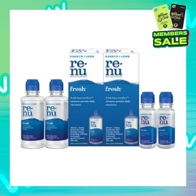 BAUSCH + LOMB Renu Fresh Multi-Purpose Solution 355ml Twin Packset Free 120ml x 2s + 60ml X 2s (Expiry: April`2026)