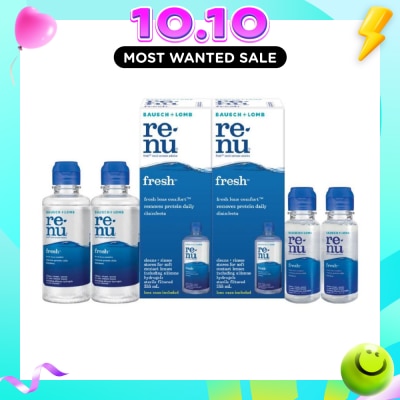 BAUSCH + LOMB Renu Fresh Multi Purpose Solution 355ml Twin Packset Free 120ml x 2s + 60ml X 2s image