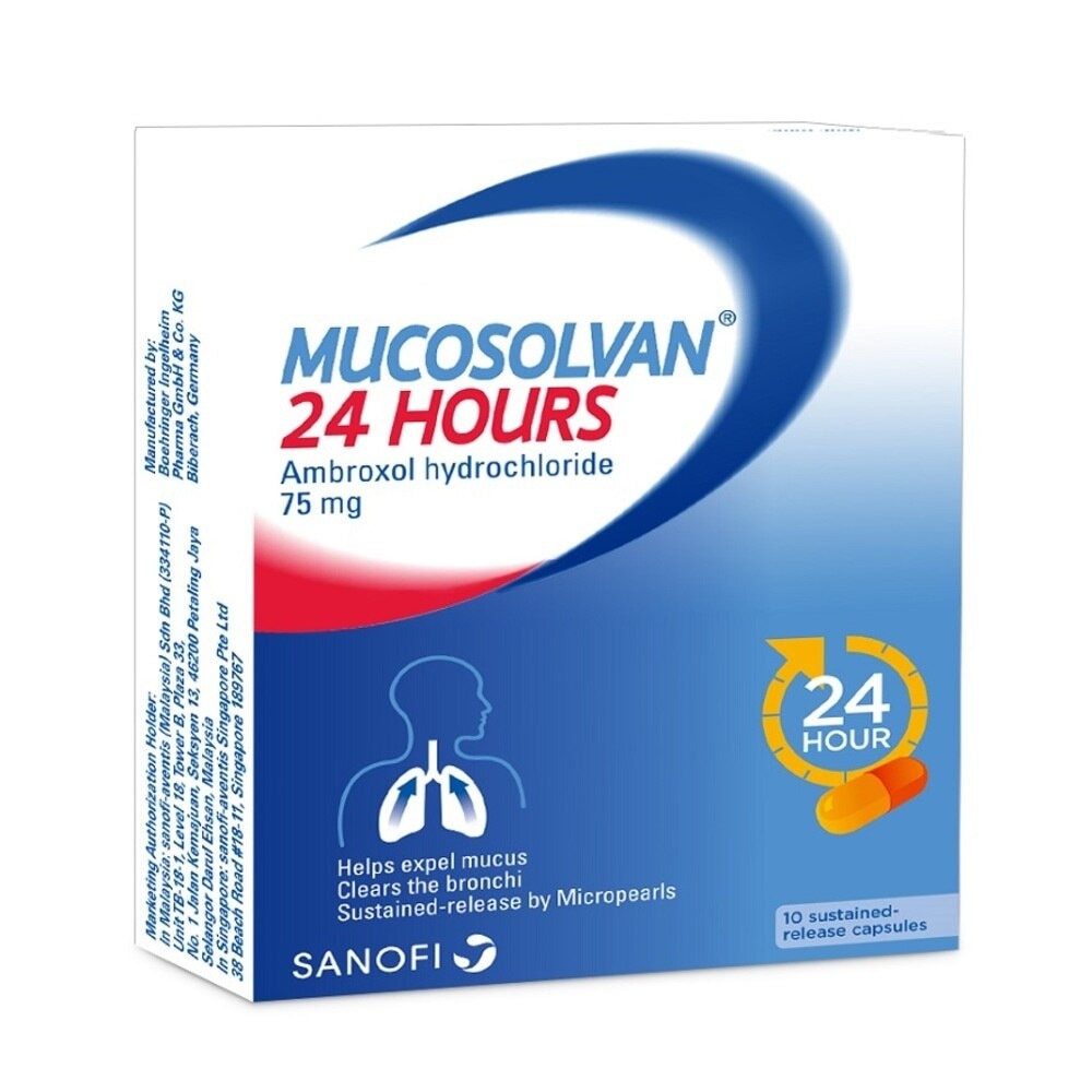 24 Hours Ambroxol Hydrochloride 75mg 10 Capsules