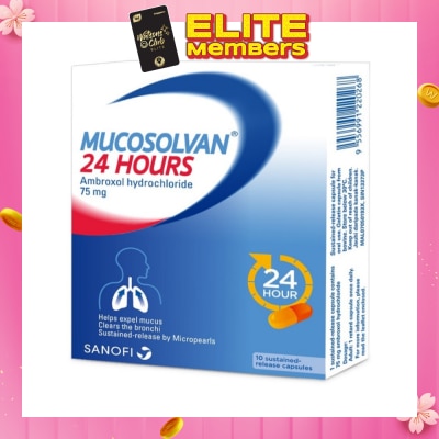 MUCOSOLVAN 24 Hours Ambroxol Hydrochloride 75mg 10 Capsules