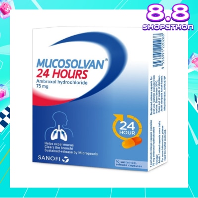 MUCOSOLVAN 24 Hours Ambroxol Hydrochloride 75mg 10 Capsules