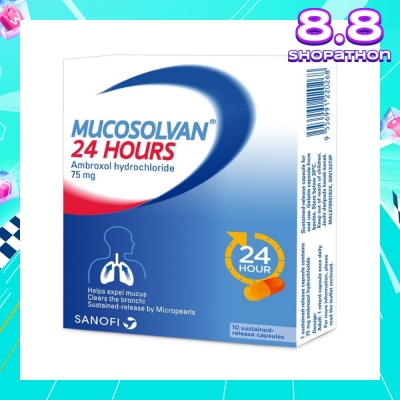 MUCOSOLVAN 24 Hours Ambroxol Hydrochloride 75mg 10 Capsules