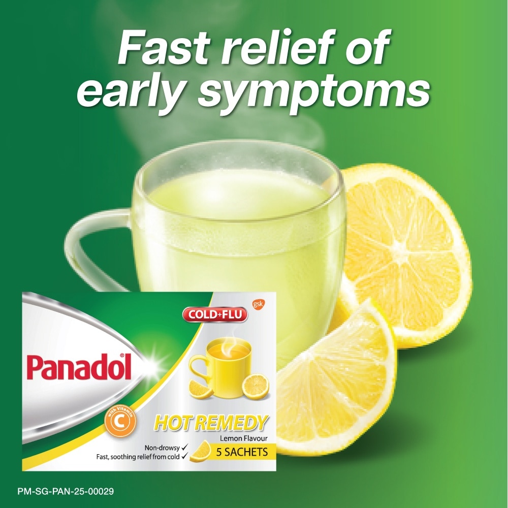 Cold & Flu Hot Remedy Sachet 5s (Lemon Flavour)<BR>