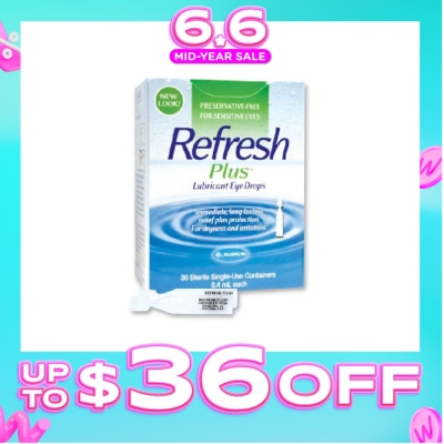 REFRESH - Plus Lubricant Eye Drops 0.4ml x 30s (Expiry: Apr`2027)