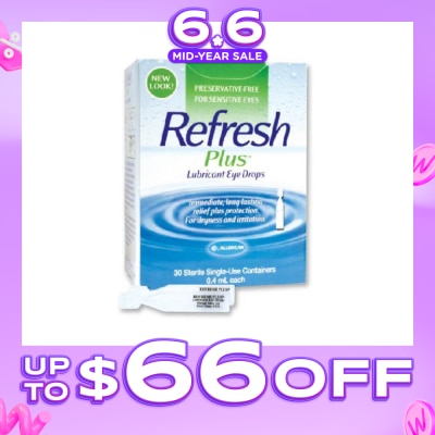 REFRESH - Plus Lubricant Eye Drops 0.4ml x 30s (Expiry: Apr`2027)