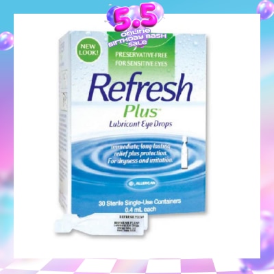 REFRESH - Plus Lubricant Eye Drops 0.4ml x 30s