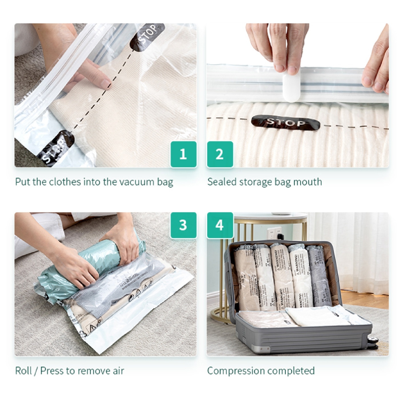 Hand-Rolled Airway Vacuum Compression Bag 60cm x 40cm 5s