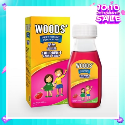 WOODS Children's Peppermint Cough Syrup Strawberry 100ml