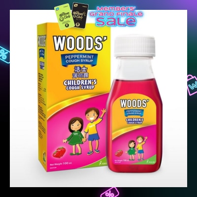 WOODS Children's Peppermint Cough Syrup Strawberry 100ml