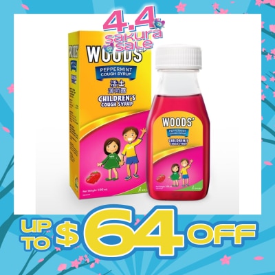 WOODS - Children's Peppermint Cough Syrup Strawberry 100ml