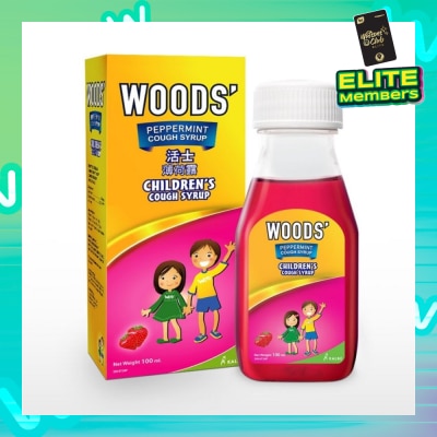 WOODS Children's Peppermint Cough Syrup Strawberry 100ml