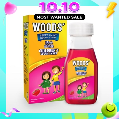 WOODS Children's Peppermint Cough Syrup Strawberry 100ml image