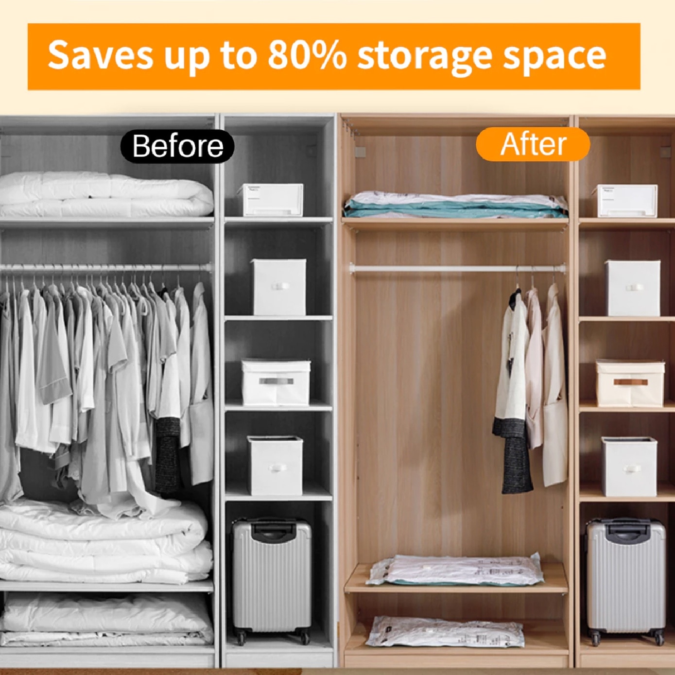 Air Valve Vacuum Compression Bag 45cm x 70cm 5s