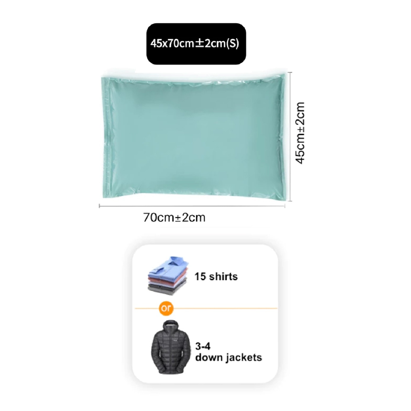 Air Valve Vacuum Compression Bag 45cm x 70cm 5s