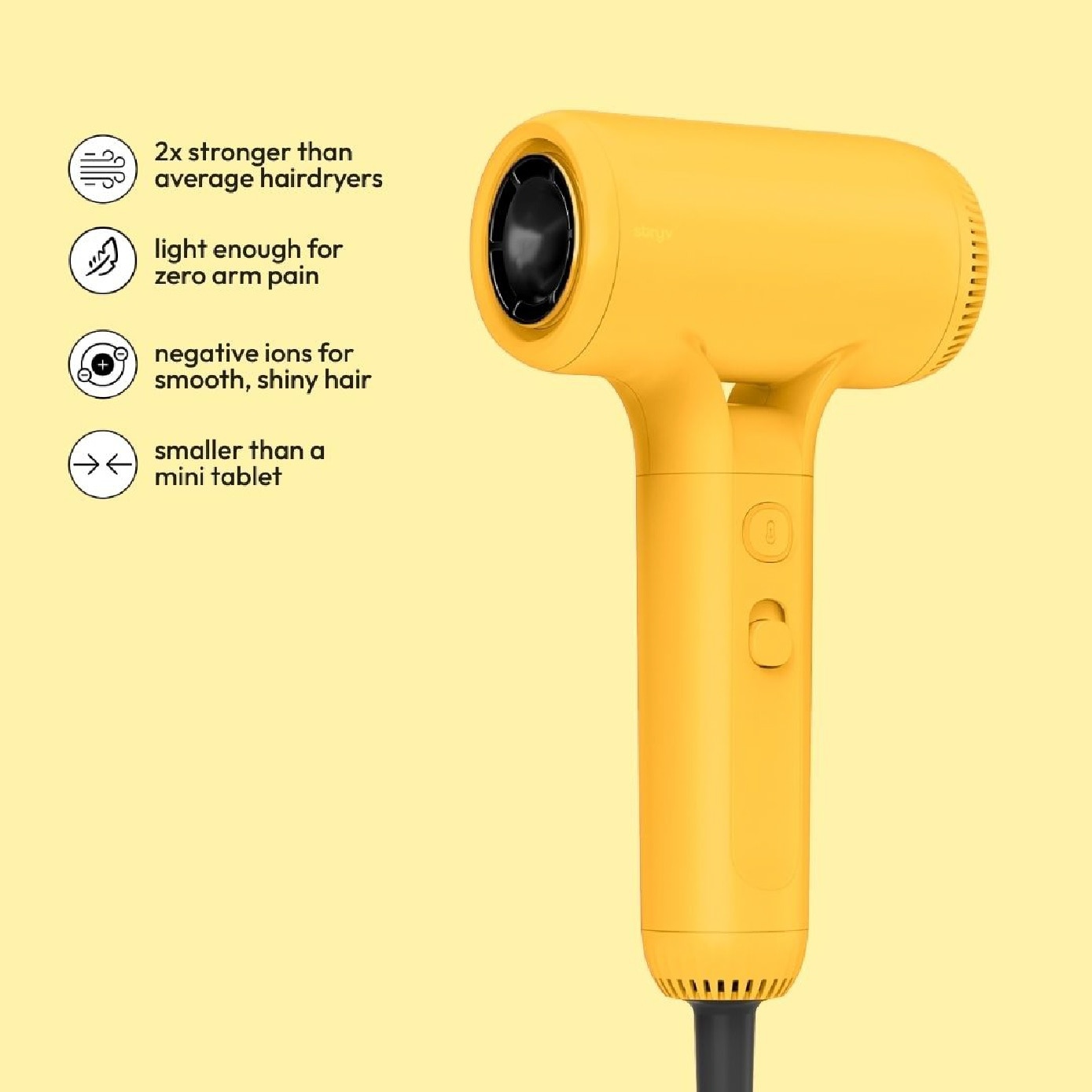 Colour+ 2.0 Yellow Hairdryer 1s