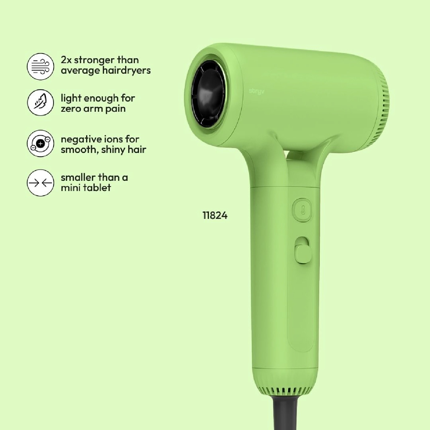 Colour+ 2.0 Green Hairdryer 1s