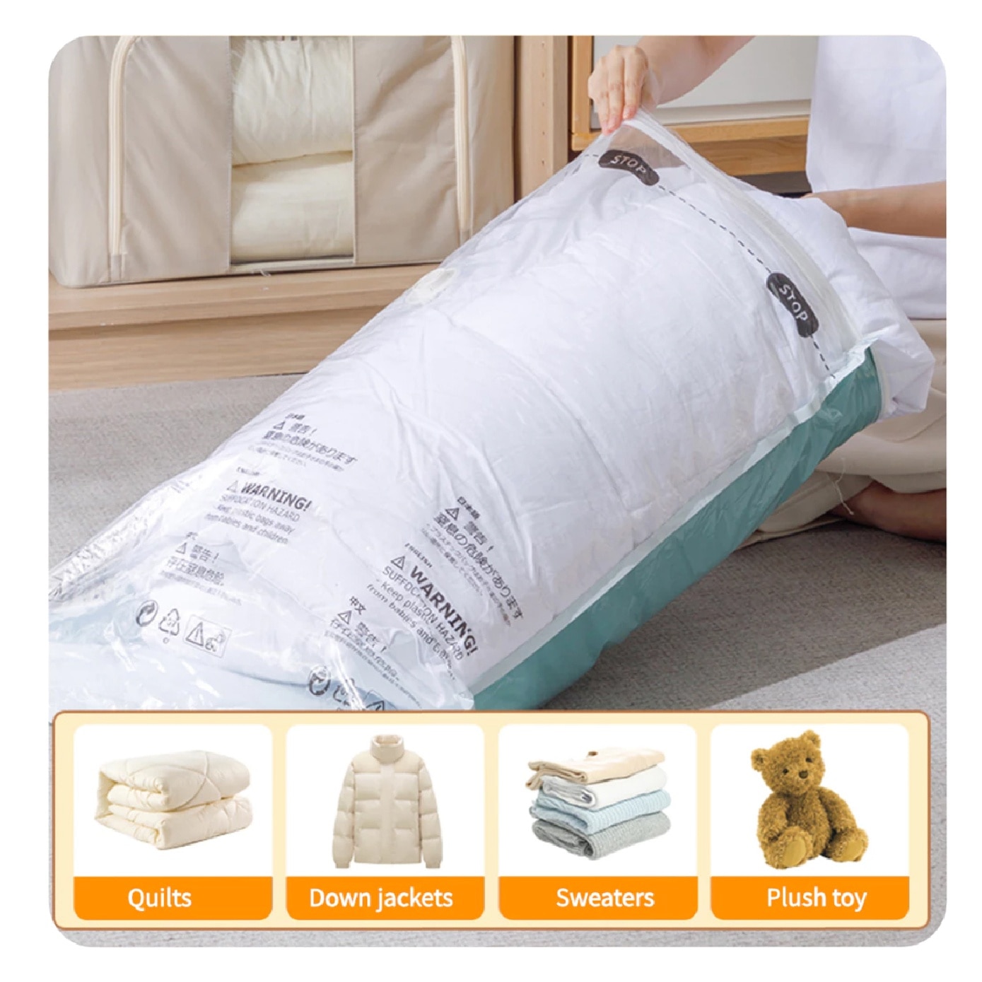 Air Valve Vacuum Compression Bag 80cm x 100cm 3s