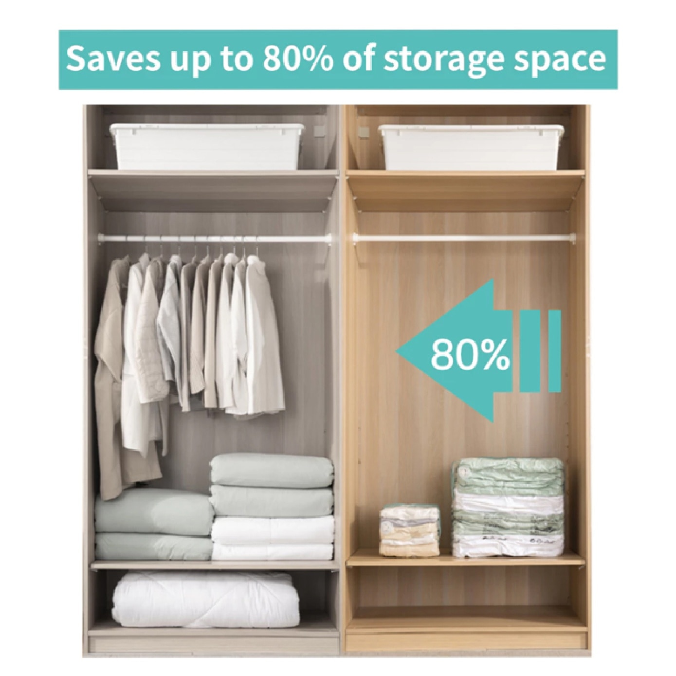 Stereo Air Valve Vacuum Compression Bag 50cm x 70cm x 30cm 3s