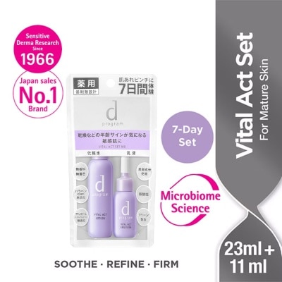 D PROGRAM 7-Day Vital Care Set consist Vital Care Lotion 23ml + Vital Care Emulsion 11ml (For Mature Skin)