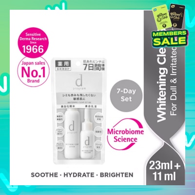 D PROGRAM 7-Day Whitening Clear Set consist Whitening Care Lotion 23ml + Whitening Care Emulsion11ml (For Dull & Irritated Skin)