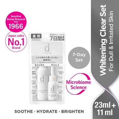 D PROGRAM 7-Day Whitening Clear Set consist Whitening Care Lotion 23ml + Whitening Care Emulsion11ml (For Dull & Irritated Skin)