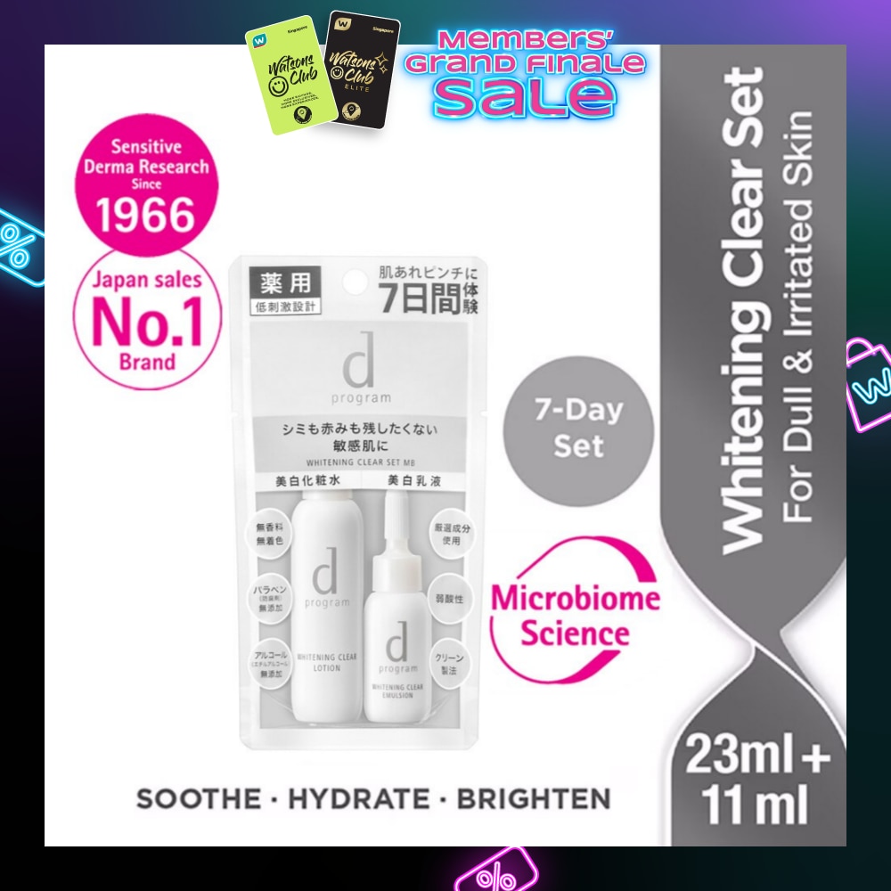 7-Day Whitening Clear Set consist Whitening Care Lotion 23ml + Whitening Care Emulsion11ml (For Dull & Irritated Skin)