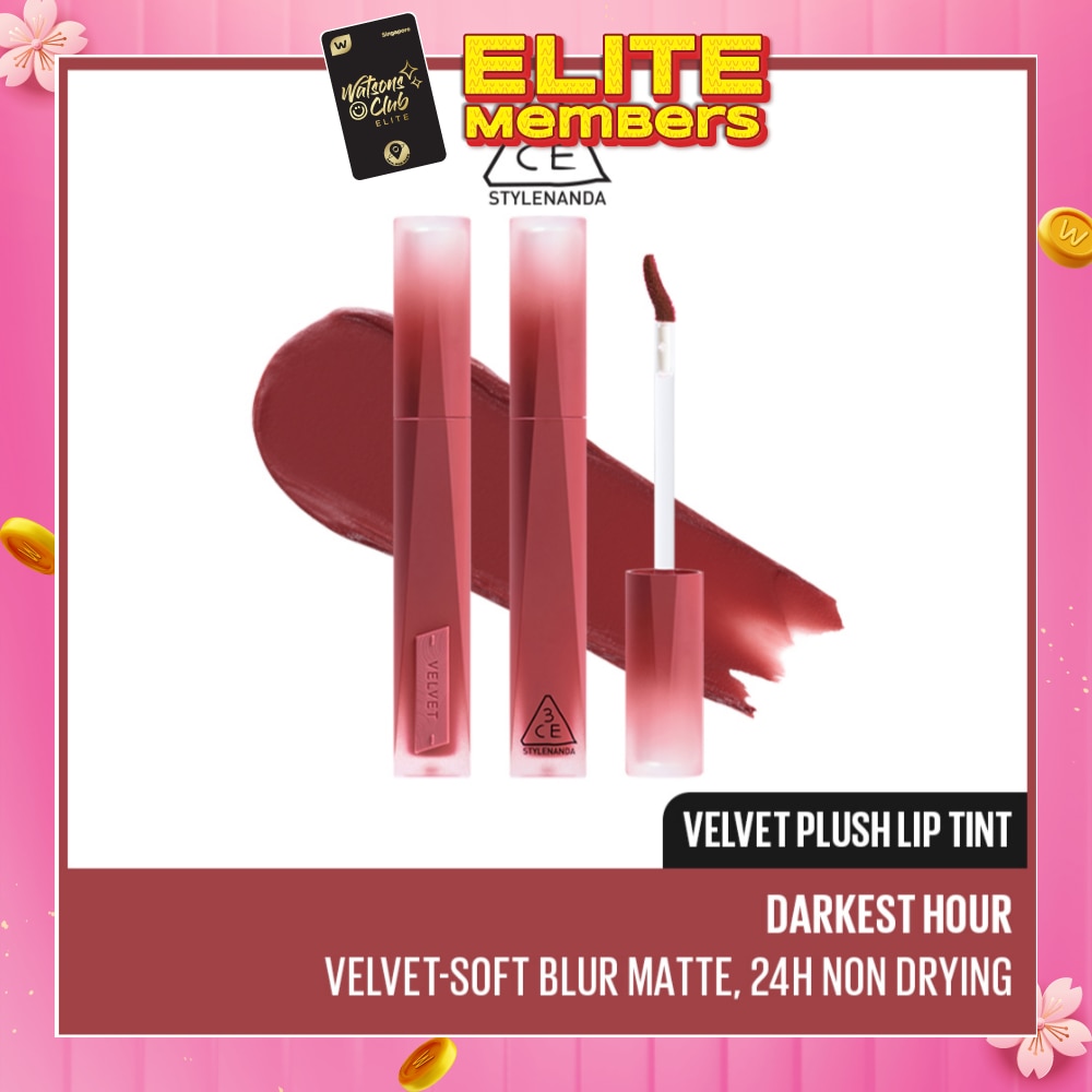 3CE Velvet Plush Lip Tint Darkest Hour 4g