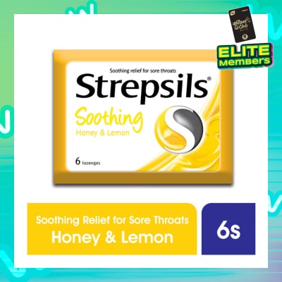 STREPSILS Lozenges Soothing Relief for Sore Throat Soothing Honey & Lemon 6s