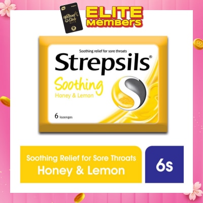 STREPSILS Lozenges Soothing Relief for Sore Throat Soothing Honey & Lemon 6s