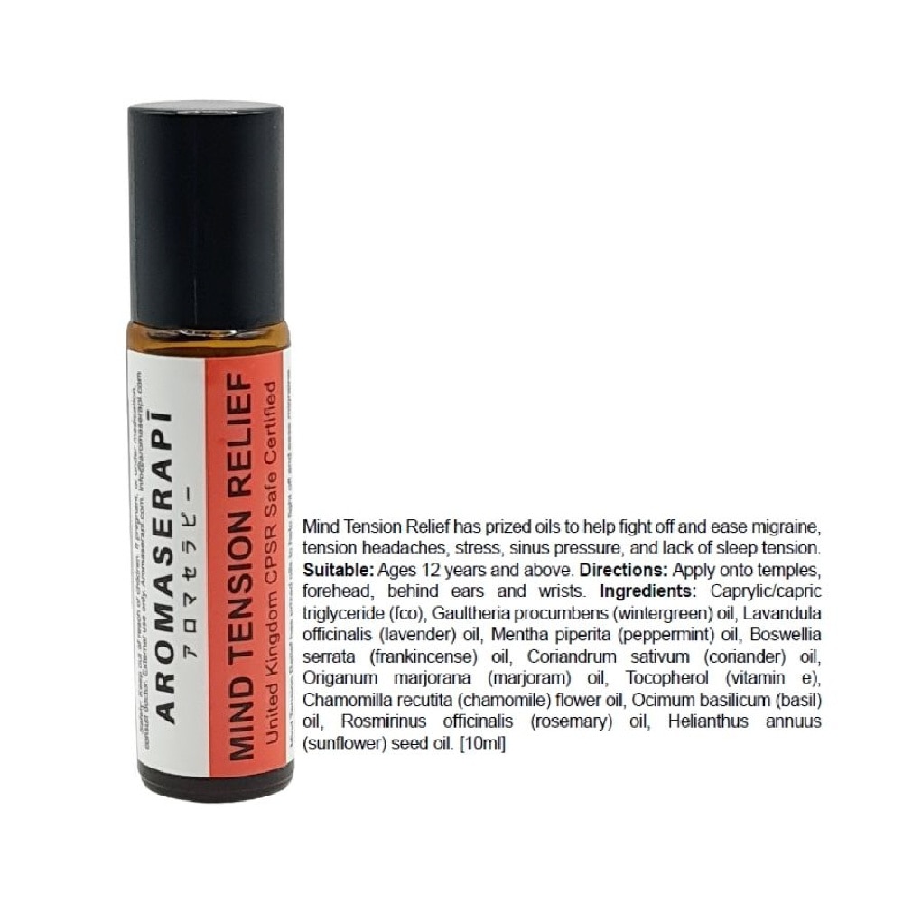Aromaserapi 100% Natural Adult Mind Tension Relief Roll On 10ml