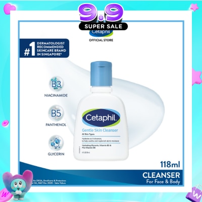 CETAPHIL - Gentle Skin Hydrating Cleanser For Face & Body Wash 118ml image