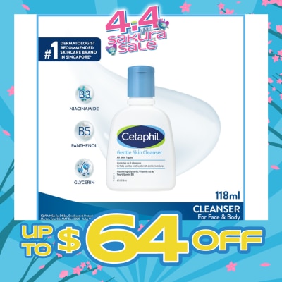 CETAPHIL - Gentle Skin Hydrating Cleanser For Face & Body Wash 118ml