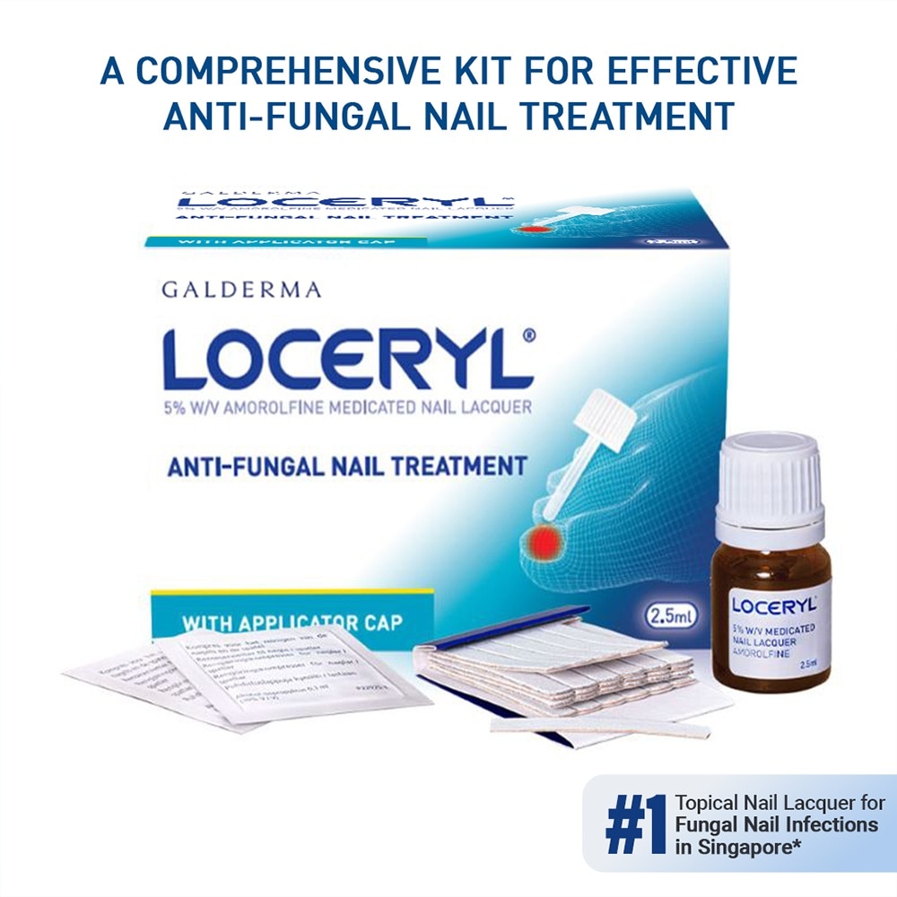 Loceryl Anti-Fungal Nail Treatment (5% W/V Amorolfine Medicated Nail Lacquer) 2.5ml