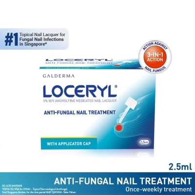 GALDERMA Loceryl Anti-Fungal Nail Treatment (5% W/V Amorolfine Medicated Nail Lacquer) 2.5ml