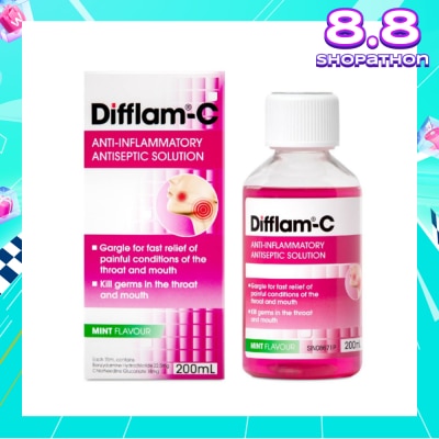 DIFFLAM Solution Peppermint (Help Kills Germs + Maintain Healthy Oral Hygiene) 200ml