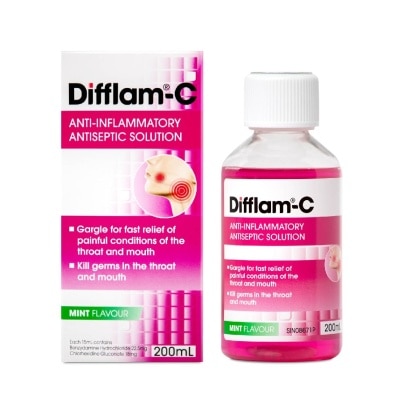 DIFFLAM Solution Peppermint (Help Kills Germs + Maintain Healthy Oral Hygiene) 200ml