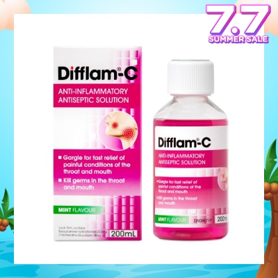 DIFFLAM Solution Peppermint (Help Kills Germs + Maintain Healthy Oral Hygiene) 200ml