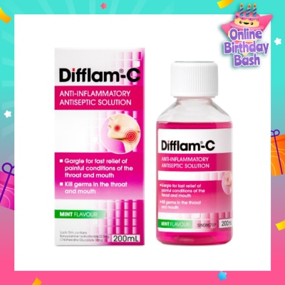 DIFFLAM Solution Peppermint (Help Kills Germs + Maintain Healthy Oral Hygiene) 200ml