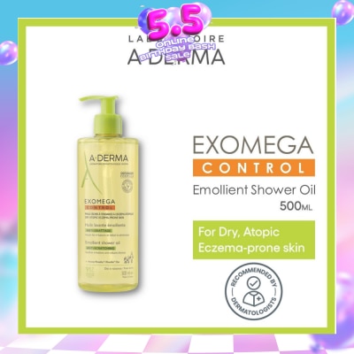 ADERMA - Exomega Control Emollient Shower Oil Bodywash (Anti-Scratching Suitable for Infants Children & Adults) 500ml