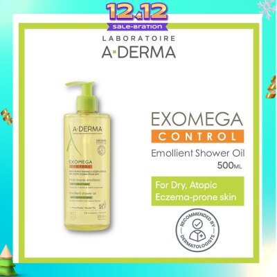 ADERMA Exomega Control Emollient Shower Oil Bodywash (Anti-Scratching Suitable for Infants Children & Adults) 500ml