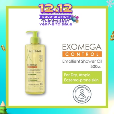 ADERMA Exomega Control Emollient Shower Oil Bodywash (Anti-Scratching Suitable for Infants Children & Adults) 500ml