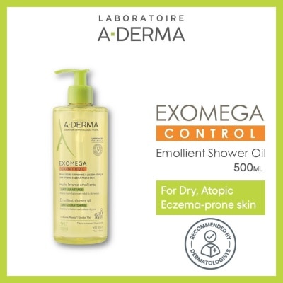 ADERMA Exomega Control Emollient Shower Oil Bodywash (Anti-Scratching Suitable for Infants Children & Adults) 500ml