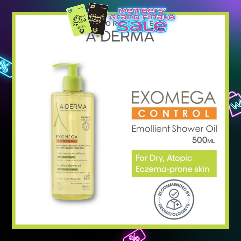 Exomega Control Emollient Shower Oil Bodywash (Anti-Scratching Suitable for Infants Children & Adults) 500ml