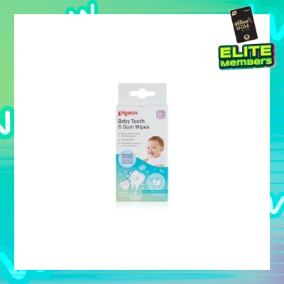 PIGEON Baby Tooth & Gum Wipes Fluoride Free Natural Flavour Sterile Individually Packed (For 6 months +) 20s