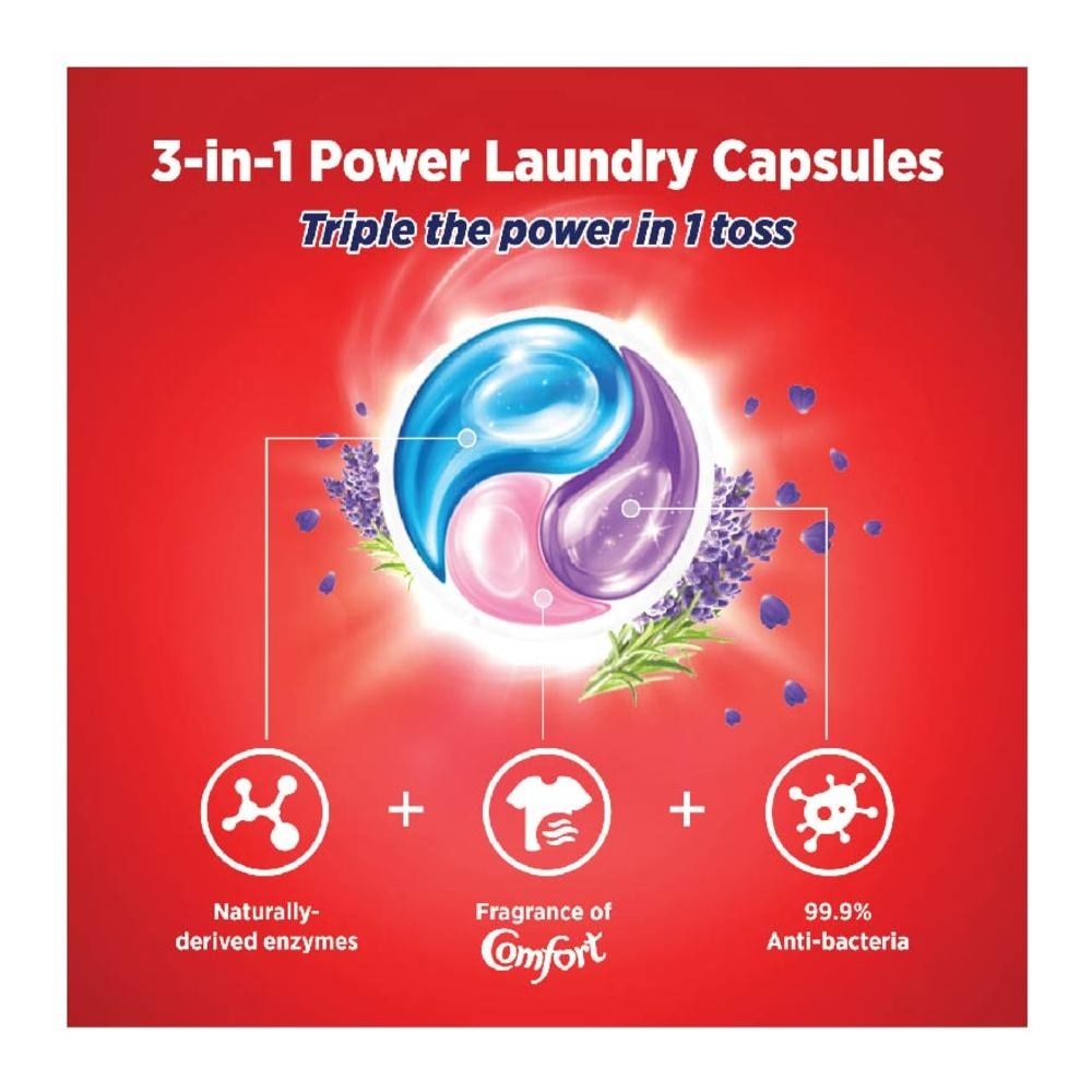 Breeze 3-in-1 Fresh Lavender Power Laundry Capsules 18s