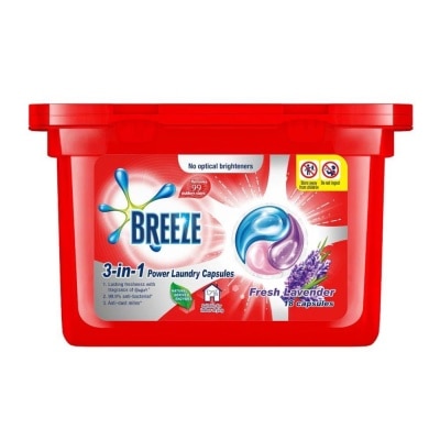 BREEZE Breeze 3-in-1 Fresh Lavender Power Laundry Capsules 18s