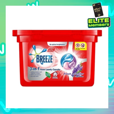 BREEZE Breeze 3-in-1 Fresh Lavender Power Laundry Capsules 18s